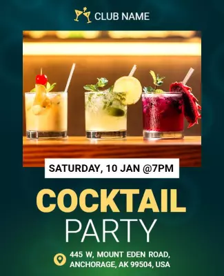 Cocktail Party Event Invitation Flyer Template