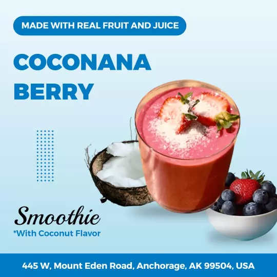 Coconut Flavor Coconana Berry Smoothie Drink Ad Template