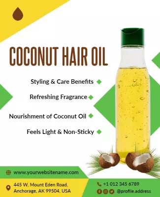 Coconut Hair Oil Product Promotion Flyer Template