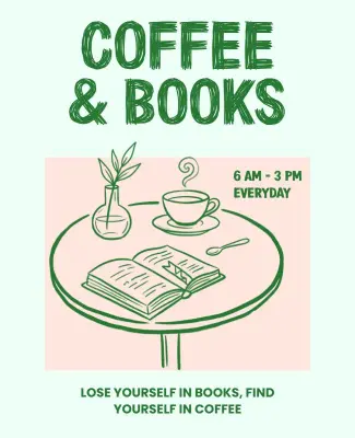 Coffee and Books Event Poster Template