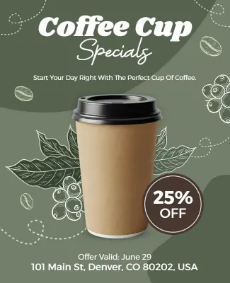 Coffee Cup Specials Event Flyer Template