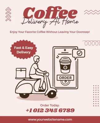 Coffee Delivery Service Promotion Flyer Template