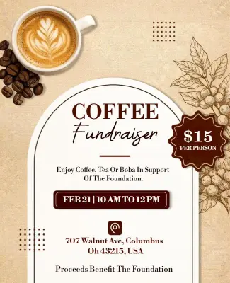 Coffee Fundraiser Event Flyer Template