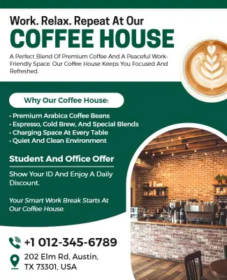 Coffee House Promotional Offer Flyer Template