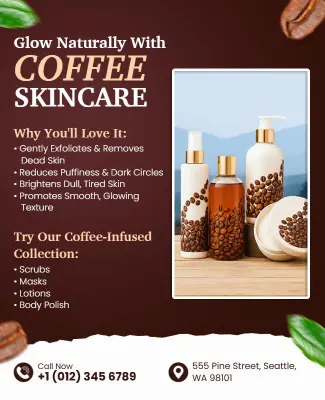 Coffee Infused Skincare Products Flyer Template