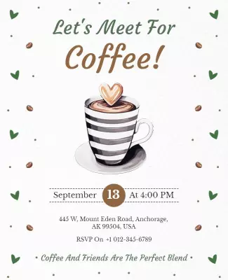 Coffee Meetup Invitation Flyer Template