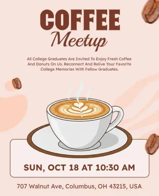 Coffee Meetup Reunion Flyer Template