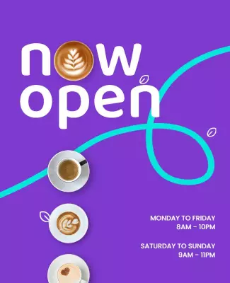 Coffee Shop Grand Opening Flyer Template