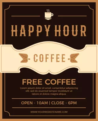 Coffee Shop Happy Hour Promotion Flyer Template