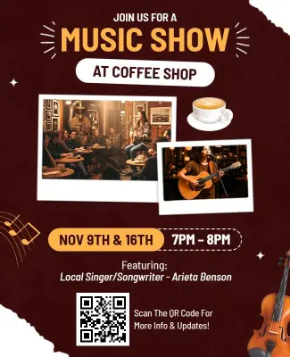 Coffee Shop Live Music Event Flyer Template