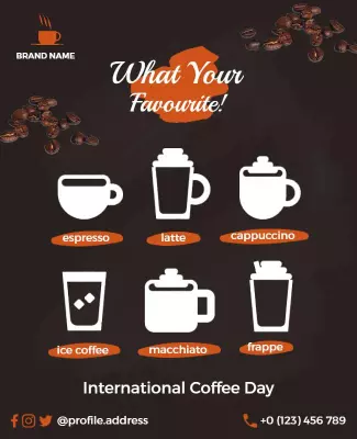 Coffee-Themed Celebration for International Coffee Day Poster Template
