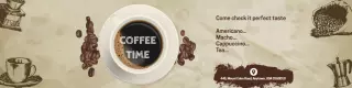 Coffee Time Theme with Cozy Brown Coffee Shop LinkedIn Banner Template