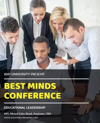 Collaborative Business Meeting for Educational Leadership Poster Template