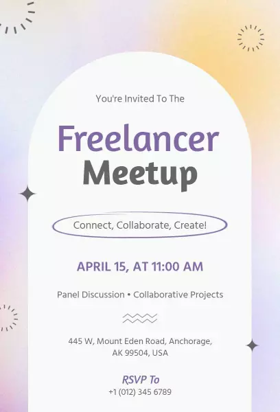 Collaborative Freelancer Meetup Networking Business Invitation Template