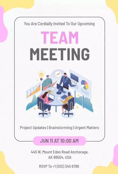 Collaborative Team Project Updates Meeting Invitation Template