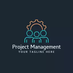 Collaborative Teamwork with Gears for Project Management Logo Template