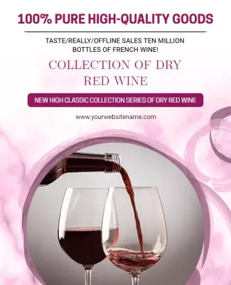 Collection Of Fine Red Wine Promotion Flyer Template