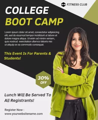 College Boot Camp Promotional Flyer Template
