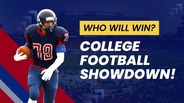 College Football Showdown Dynamic Action YouTube Thumbnail Template