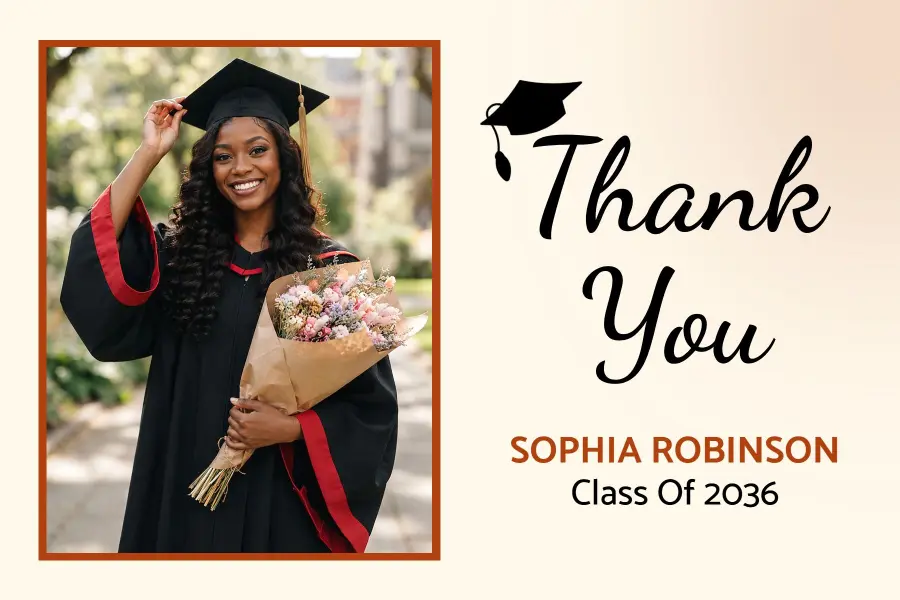 College Graduation Thank You Postcard Template