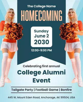 College Homecoming Alumni Event Flyer Template