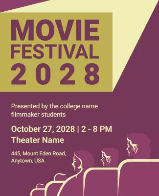 College Student Movie Festival Flyer Template
