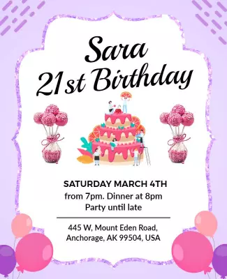 Colorful 21st Birthday Celebration Event Flyer Template