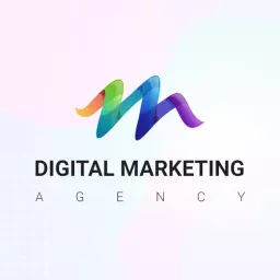 Colorful 3D Wave Design for Digital Marketing Agency Logo Template