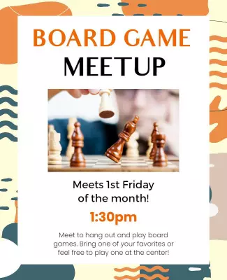 Colorful Abstract Board Game Meetup Invitation Poster Template