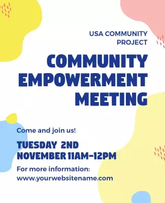 Colorful Abstract Community Empowerment Meeting Poster Template