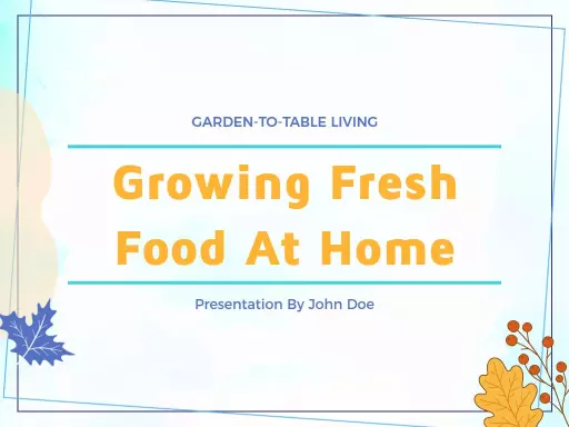 Colorful Abstract Food Growing Awareness Presentation Template