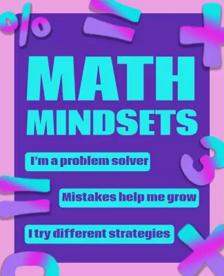 Colorful Abstract Math Mindsets Educational Poster Template