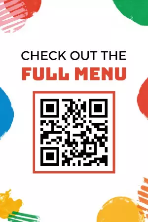 Colorful Abstract QR Code Menu Display Poster Template