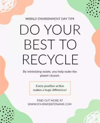Colorful Abstract Recycling Awareness Tips Poster Template