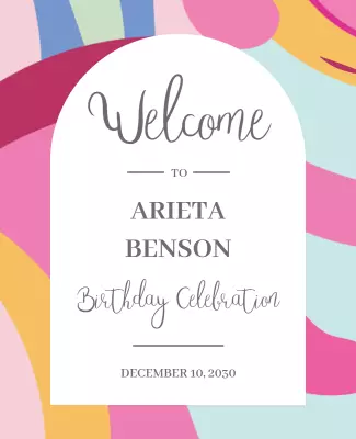 Colorful Abstract Welcome Birthday Celebration Poster Template