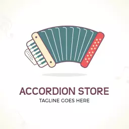 Colorful Accordion Design for Music Enthusiasts Logo Template