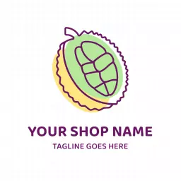 Colorful and Creative Durian Shop Logo with Unique Flavor Logo Template
