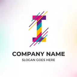 Colorful and Dynamic I Letter Design for Branding Logo Template