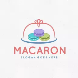 Colorful and Elegant Macaron Display Under Glass Dome Logo Template