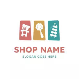 Colorful and Playful Designs for a Toy Shop Logo Template
