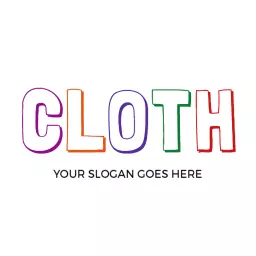 Colorful and Playful Wordmark Design for Cloth Brand Logo Template