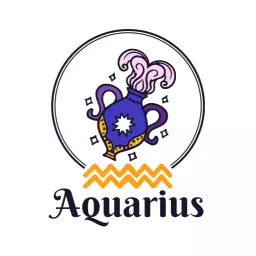 Colorful Aquarius Zodiac Sign Representing Unique Traits Logo Template