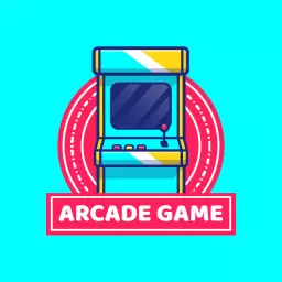 Colorful Arcade Game Cabinet Design with Retro Vibes Logo Template
