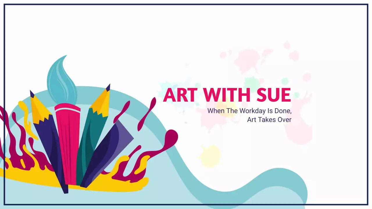 Colorful Art Supplies and Creative Vibes YouTube Banner Template