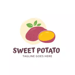 Colorful Artistic Sweet Potato Dish Highlighting Fresh Food Logo Template