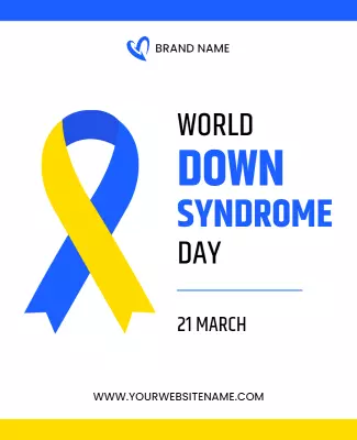 Colorful Awareness Ribbon for World Down Syndrome Day Poster Template