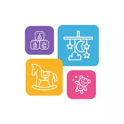 Colorful Baby Toys and Playtime Elements Logo Template