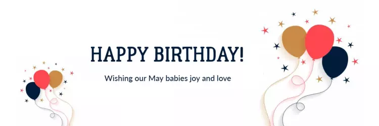 Colorful Balloons and Stars Celebration Happy Birthday Banner Template