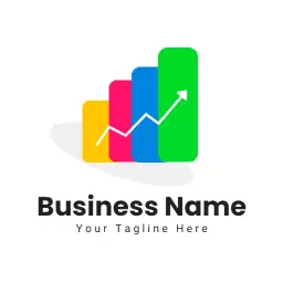 Colorful Bar Graph Symbolizing Growth in Business Logo Template