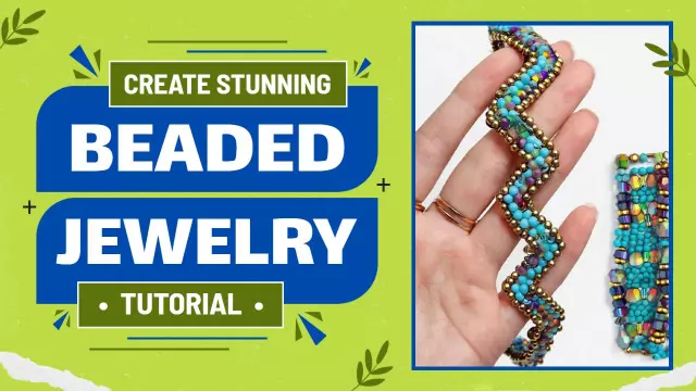 Colorful Beaded Jewelry Creation Tutorial YouTube Thumbnail Template